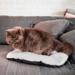 Coussin chien et chat coton et fourrure écologique Relax gris et blanc taille 4 - Ferplast