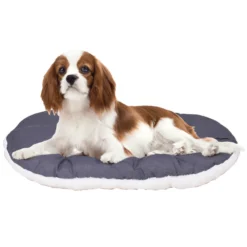 Coussin chien et chat coton et fourrure écologique Relax gris et blanc taille 6 - Ferplast