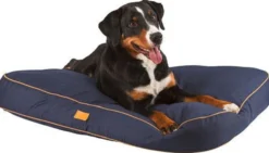 Coussin Jerome, navy/cognac, 100 x 70 x 11 cm