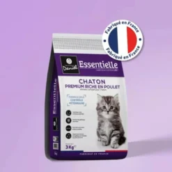Croquettes chat Essentielle Chaton Premium poulet 3kg - Les recettes de Daniel