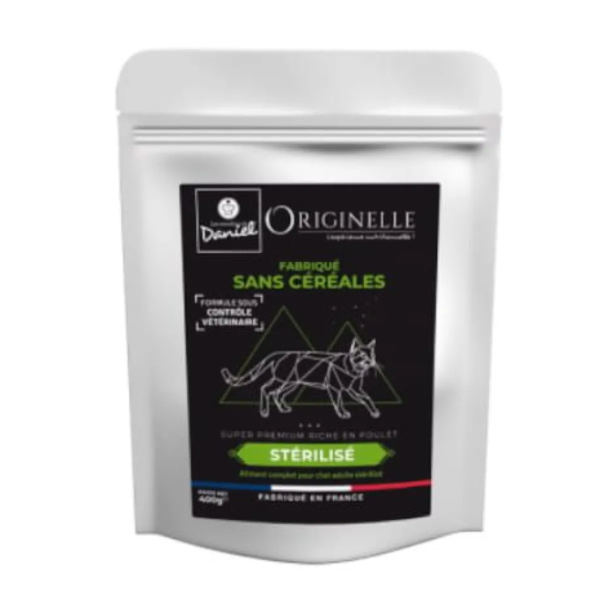 Croquettes chat Originelle Stérilisé Premium poulet 400g - Les recettes de Daniel