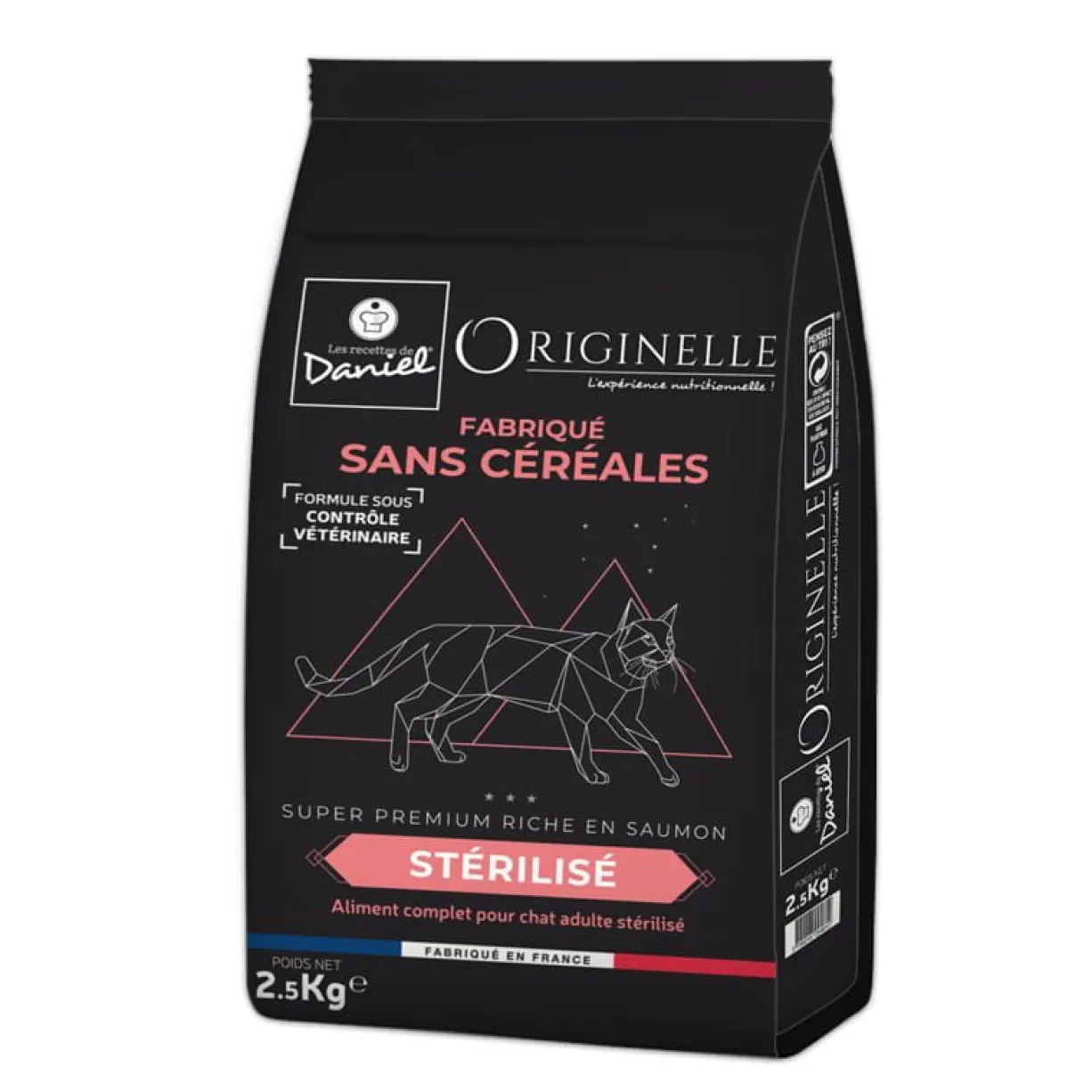Croquettes chat Originelle Stérilisé Premium saumon 2,5kg - Les recettes de Daniel