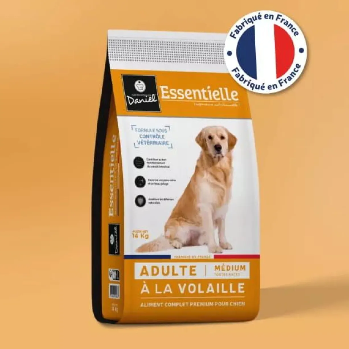 Croquettes chien Essentielle Adulte à la volaille 14kg - Les recettes de Daniel