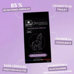 Croquettes chien Originelle Croissance Medium au poulet sans céréales 12kg - Les recettes de Daniel