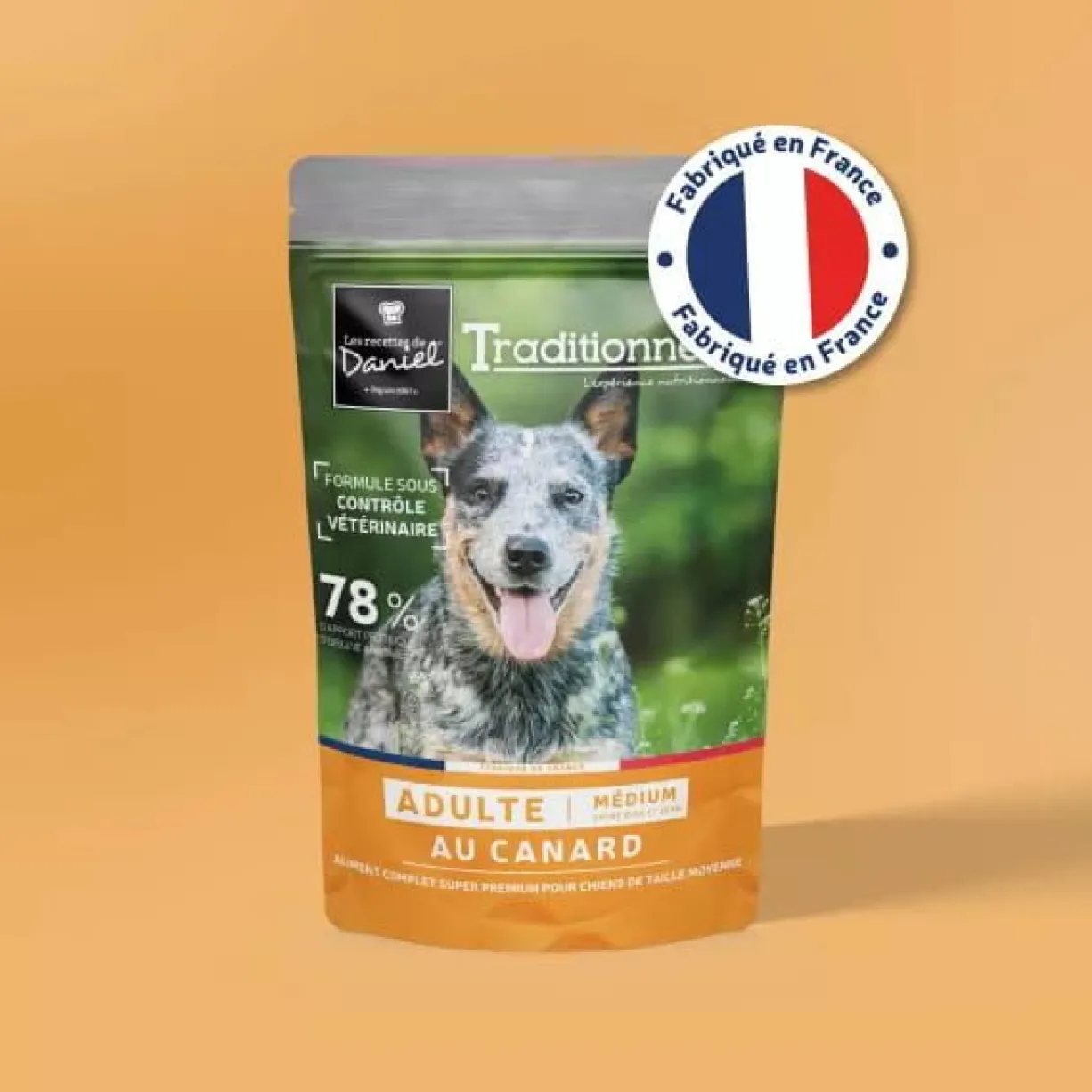 Croquettes chien Traditionnelle Adulte Medium au canard 400g - Les recettes de Daniel