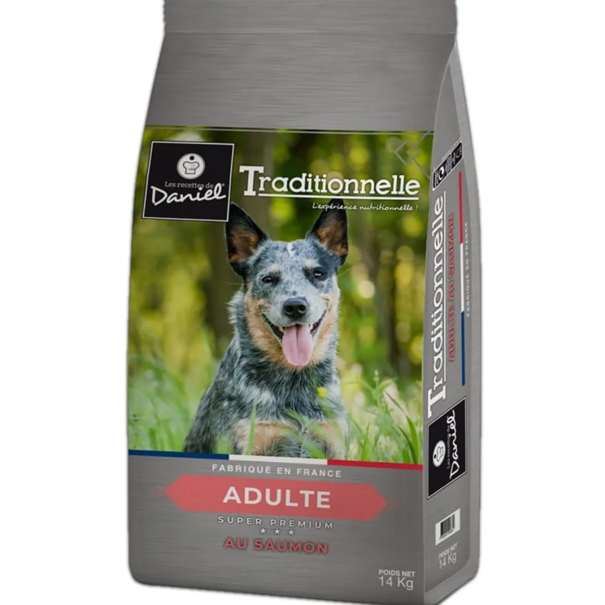 Croquettes chien Traditionnelle Adulte Medium au saumon 14kg - Les recettes de Daniel