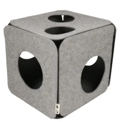 Cube de jeu pour chat en feutre Nala gris - D&D Home