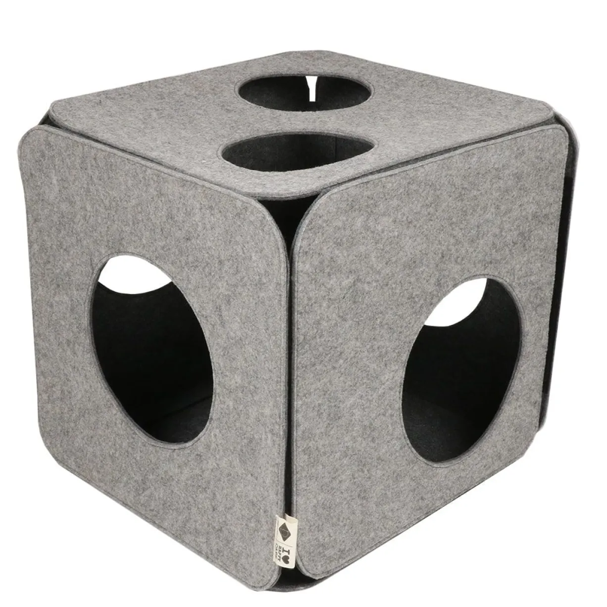 Cube de jeu pour chat en feutre Nala gris - D&D Home