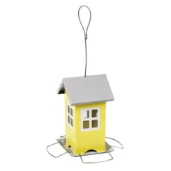 Distributeur de graines pour oiseaux sauvages en métal modèle maison - Gaun