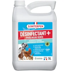 Désinfectant Plus poulailler, niche, clapier Fraîcheur Verte 5L - Saniterpen