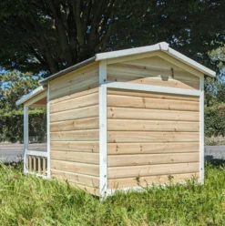 Edition Limitée - Niche Berger Australien pour chien Toit Shingle et terrasse Couverte - Creme - Taille L