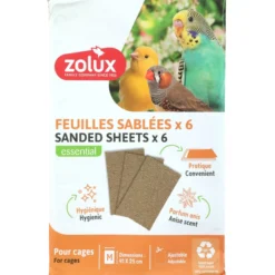 Feuilles sablées pour cage oiseaux 41x25cm par 6 - Zolux