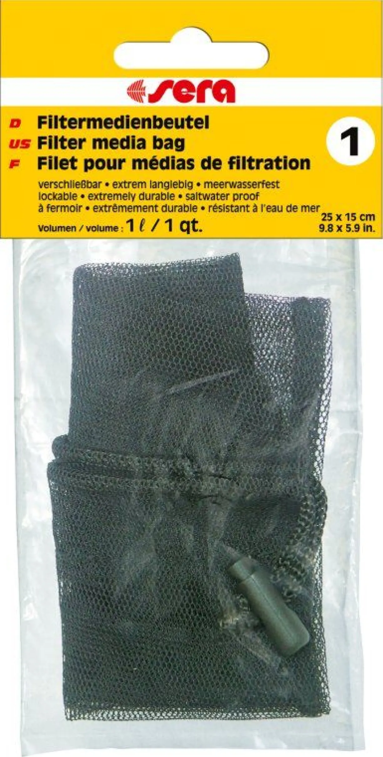Filet pour médias de filtration aquarium 25x15cm taille 1 - Sera