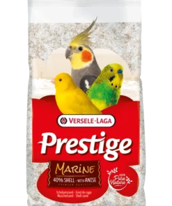 Fond de cage blanc sable anisé oiseaux avec coquilles d’huîtres Prestige Marine 25Kg - Versele Laga