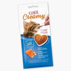 Friandise à lécher chat Creamy 10g saumon et crevette - Catit