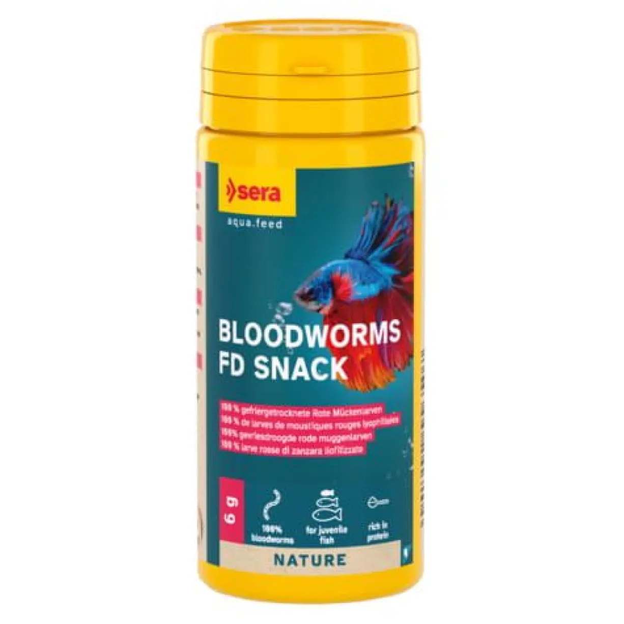 Friandise pour poissons larves de moustique rouge Bloodworms FD Snack Nature 50ML - Sera
