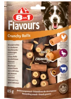 Friandises pour chiens Crunchy Rouleaux à la viande 85g - 8in1