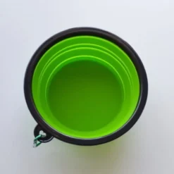 Gamelle de voyage silicone Vert pour chien 1L