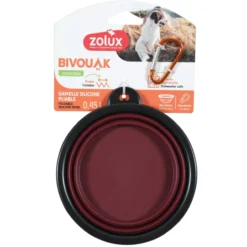 Gamelle silicone pliable chien Bivouak 450ML rouge - Zolux