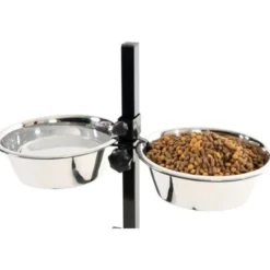 Gamelles inox avec support pour chien 2 x 2,5L taille L - Zolux