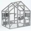 Grand catio équipé chat Deluxe 350x188x188cm sans bâche - Kat’Venture