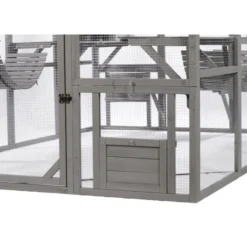 Grand catio équipé chat Deluxe 350x188x188cm sans bâche - Kat’Venture