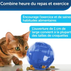 Jouet interactif distributeur de croquettes Slimcat Bleu - Petsafe