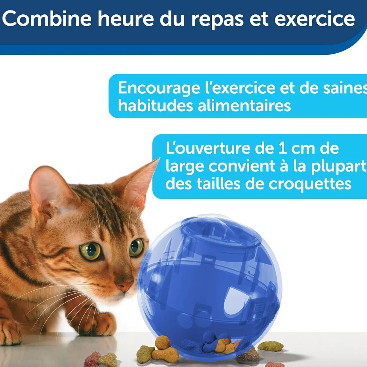 Jouet interactif distributeur de croquettes Slimcat Bleu - Petsafe