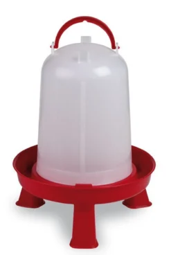 Kit abreuvoir 5L mangeoire 4Kg poule à pieds plastique rouge gamme Eco