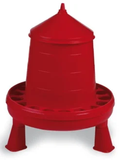 Kit abreuvoir 5L mangeoire 4Kg poule à pieds plastique rouge gamme Eco