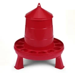 Kit abreuvoir 3L mangeoire 2Kg poule à pieds plastique rouge gamme Eco