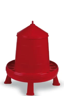 Kit abreuvoir 8L mangeoire 8Kg poule à pieds plastique rouge gamme Eco