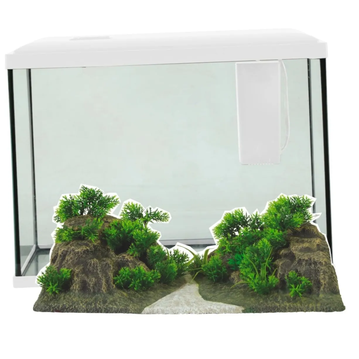 Kit aquarium poisson Initio 40cm blanc et décor Landscape Road - Zolux