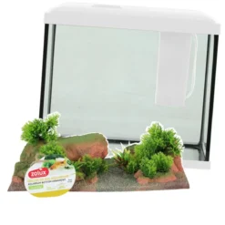 Kit aquarium poisson Initio 30cm blanc et décor Landscape Red Soil - Zolux