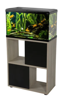 Kit aquarium poisson Tana LED 60 noir et meuble Iseo Tana 60 mélaminé noir - Zolux
