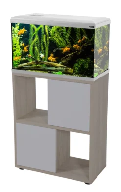 Kit aquarium poisson Tana LED 60 gris et meuble Iseo Tana 60 mélaminé gris - Zolux