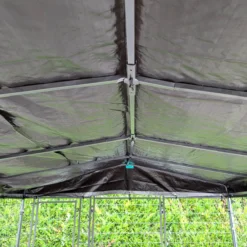 Kit chenil pour animaux 9,6m² - Enclos 400x240x180 cm avec toit Métal