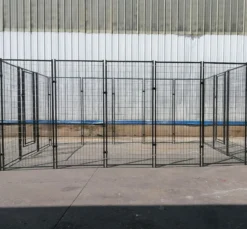 Kit chenil pour animaux 9,6m² - Enclos 400x240x180 cm avec toit Métal