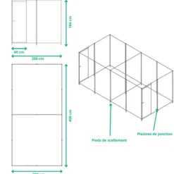 Kit Chenil Premium 8m² Large Double – Animal Valley - KeniLux