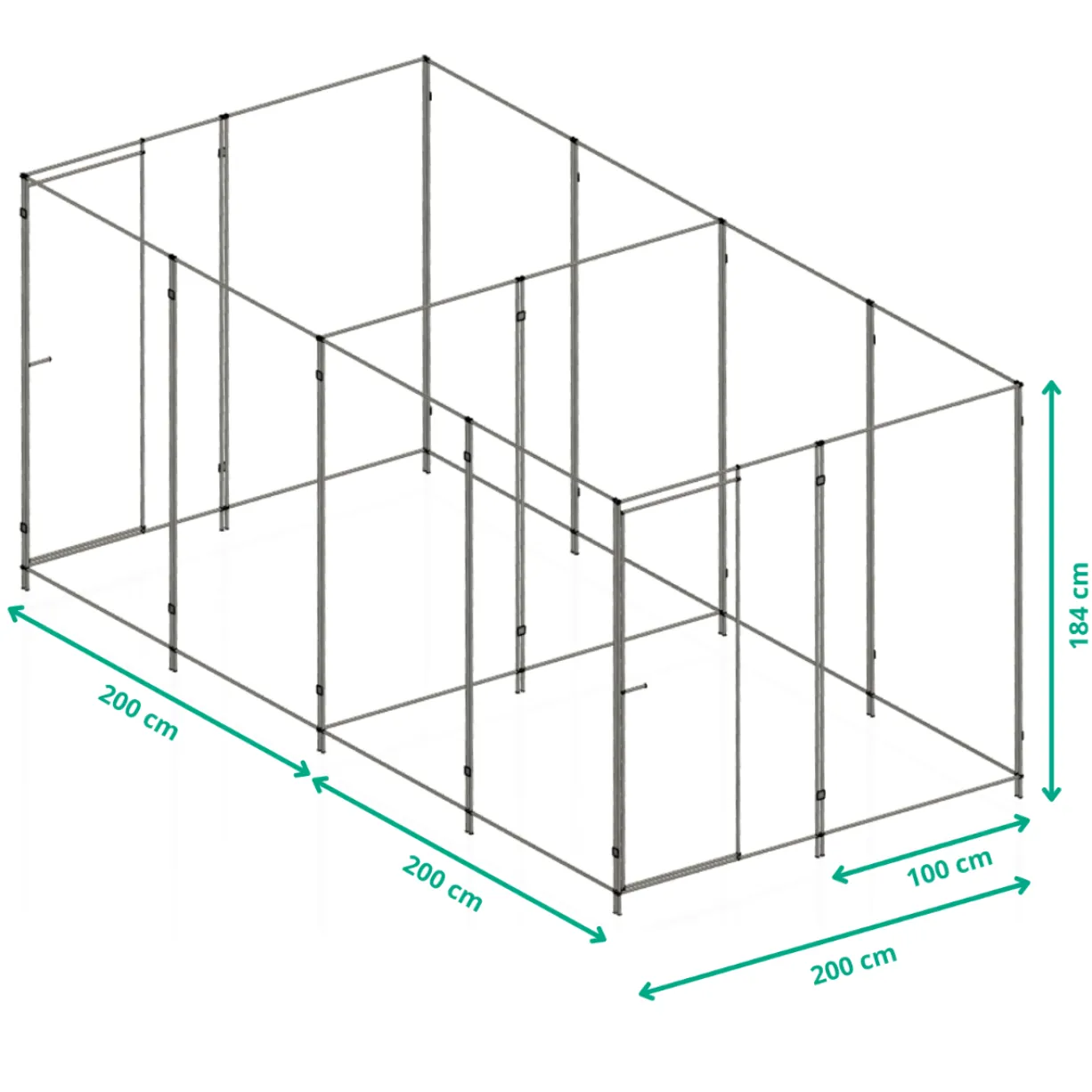 Kit Chenil Premium 8m² Large Double – Animal Valley - KeniLux