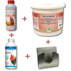Kit de démarrage anti poux et anti parasites poule Androlis