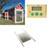 Kit poulailler Deluxe rouge jusqu’à 12 poules avec portier Zen Farm autonome et trappe en aluminium taille Medium