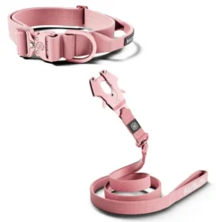 Laisse Lighter Swivel Combat et collier Lighter Combat Collar 4cm rose taille M - BullyBillows