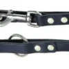 Laisse Mexica noire 12mm, 200cm, rivetée
