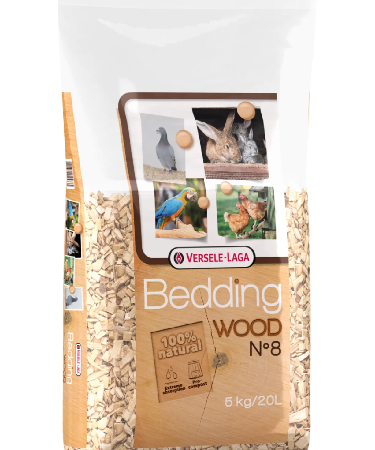 Litière naturelle hêtre Wood Bedding n°8 20L - Versele Laga