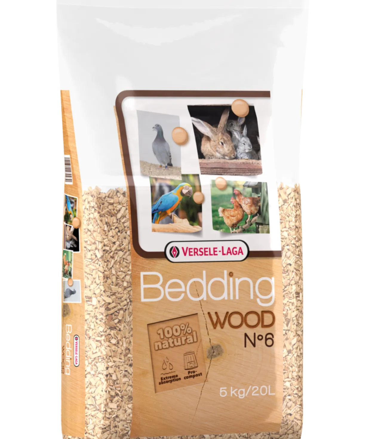 Litière naturelle hêtre Wood Bedding n°6 20L - Versele Laga