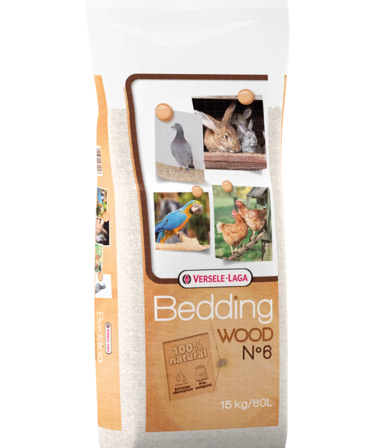 Litière naturelle hêtre Wood Bedding n°6 60L - Versele Laga