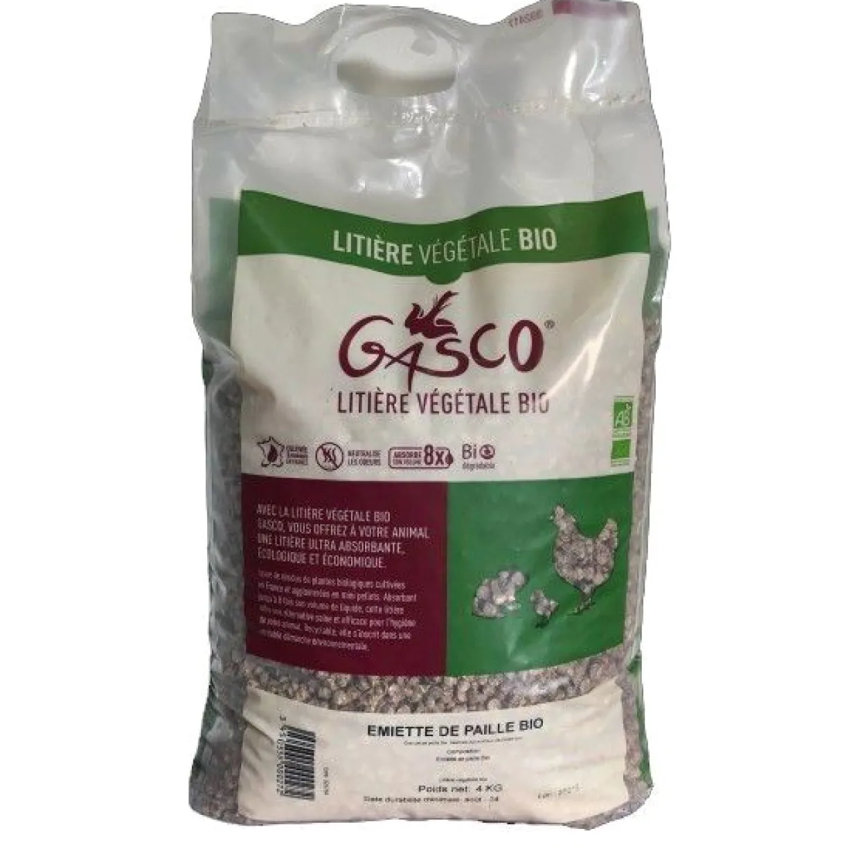 Litière Végétale Biologique Pellets de Paille 16Kg