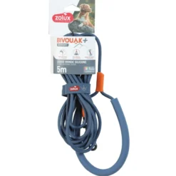 Longe ronde chien silicone Bivouak 5m bleue - Zolux