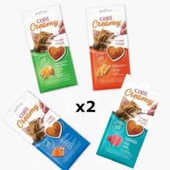 Lot de 8 friandises à lécher chat Creamy 10g saveurs mixtes - Catit